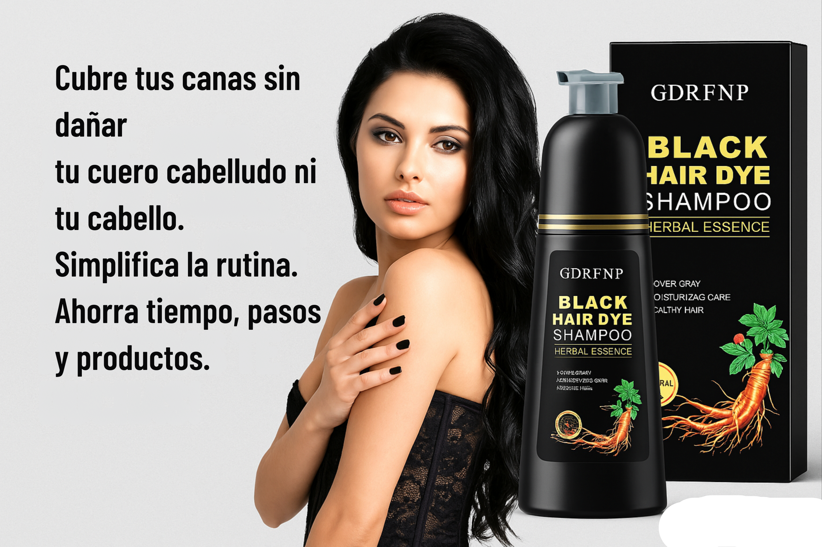 Shampoo Black Hair Dier - Dile adiós a las canas sin tintes ni químicos agresivos.