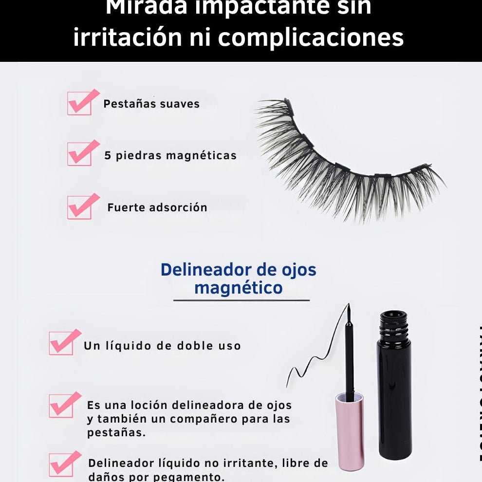 KIT DE PESTAÑAS MAGNÉTICAS ✨REUTILIZABLES
