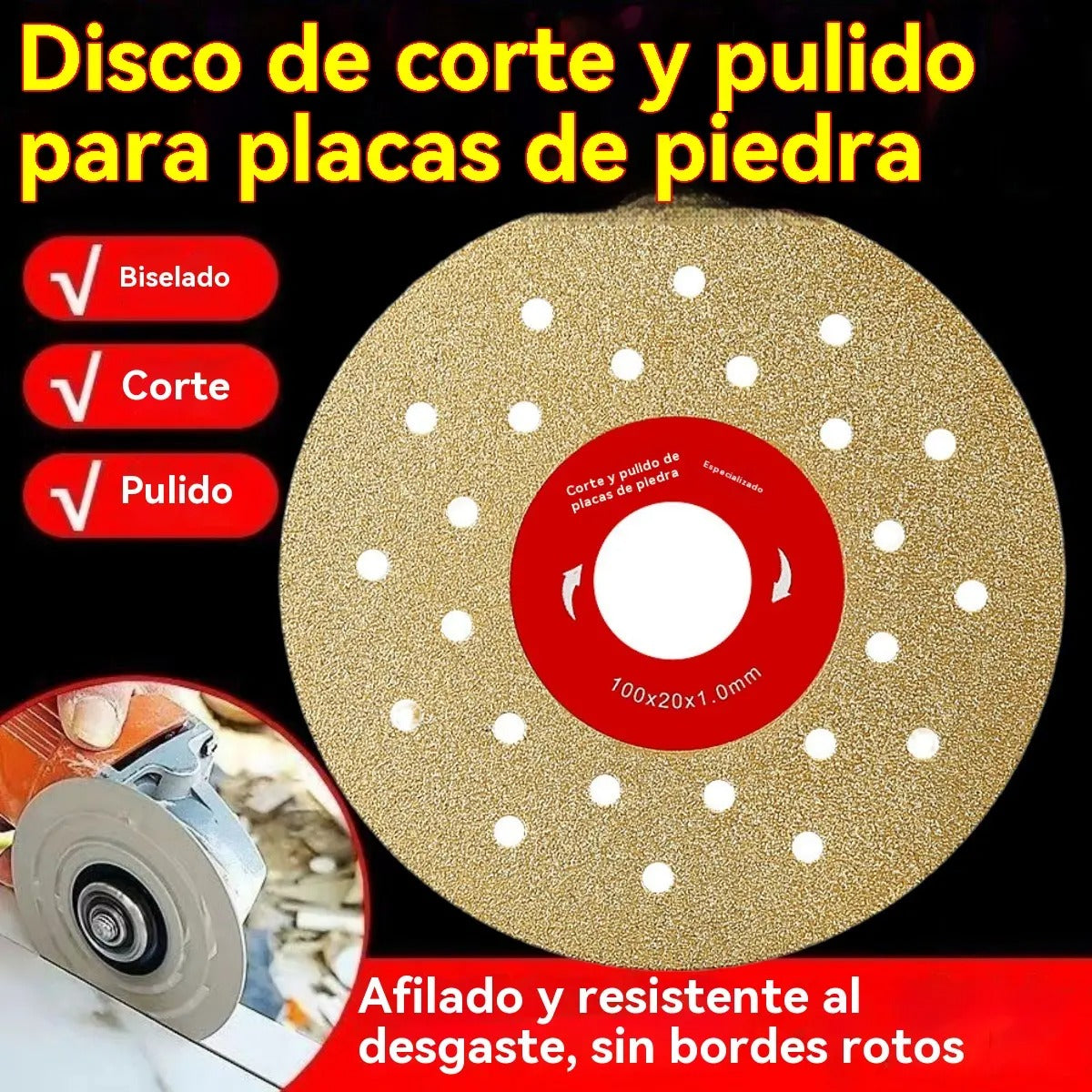 Disco De Corte y Pulido Para Placas De Piedra